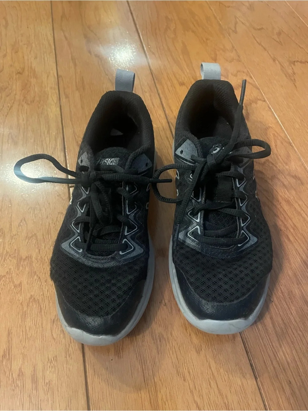 Asics Black and Silver Athletic Shoes